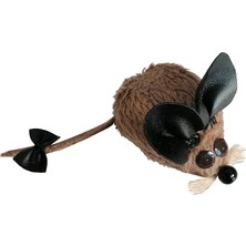 Colezium Kedi Oyuncağı Bıyıklı Peluş Fare 4,5 x 6-15 cm Taba