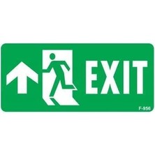 Colezium Exit Yukarı Sol Ok Işaretli Uyarı Levhası 17,5X25 KOD:956