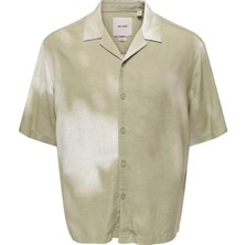 Only & Sons Ekru Erkek Rahat Desenli Gömlek Onsharvı Rlx Resort Ss 041 Aop Shır