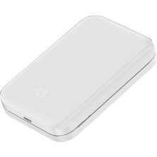 S-Link MG310 10000MAH PD20W Magsafe 15W Kablosuz Type-C Beyaz Taşınabilir Metal Şarj Cihazı Powerban