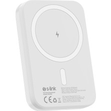 S-Link MG310 10000MAH PD20W Magsafe 15W Kablosuz Type-C Beyaz Taşınabilir Metal Şarj Cihazı Powerban