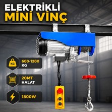 Badem10 Elektrikli Vinç 600/1200 kg 20 Metre Halatlı Kumandalı Caraskal Yük Kaldırma Makinesi 1800 W