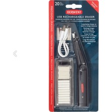 Derwent USB Şarjlı Elektrikli Silgi 20 Parça Siyah Renkli Kalite Araç Gereçler