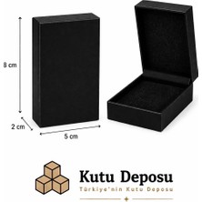 Kutu Deposu 5X8X2 cm Tam Kapaklı Selefonlu Süngerli Takı Kutusu - Siyah (Demonte) (50 Adet)