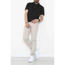 Modi Premium Fermuarlı Polo Yaka Triko Tişört Siyah - 71596.2167.