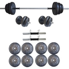 Dambılcım Platinum 25 kg Halter Seti Siyah Renkli Dayanıklı Vücut Geliştirme Aleti Ağırlık Seti