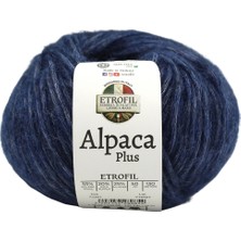 Etrofil Alpaca Plus Örgü İpi Fırtına Mavi %55 Organik Yün %20 Baby Alpaca %25 Polyamid 50g 130m (75373)