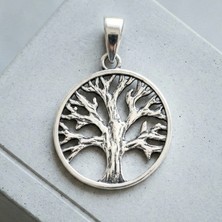 Ebrar Silver Gümüş Yaşam Ağacı Kolye Ucu 925 Ayar Gümüş Hayat Ağacı Figürlü Unisex Taşsız Kolye Ucu
