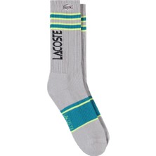 Lacoste Unisex Baskılı Uzun Çorap Gri
