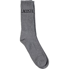 Lacoste Unisex Baskılı Uzun Çorap Gri