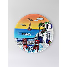 Mundy Foça Polyester Kabartmalı Magnet Çap:6,5cm Dekoratif Hediyelik Buzdolabı Süsü (KOD:1347)