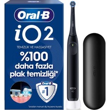 Oral-B iO 2 Şarjlı Diş Fırçası - Siyah, Seyahat Kabı ile