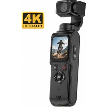 Qstar Akıllı Vlog Kamerası 4K 75MP Otomatik Yüz Takipli WiFi Bağlantılı 330° Dönebilen Aksiyon Kamerası