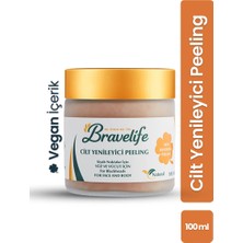 Bravelife Cilt Yenileyici Arındırıcı Gözenek Temizleyici  Panthenol Kayısı Çekirdeği Yağı Vegan Cilt Yenileyici Peeling 100 ML