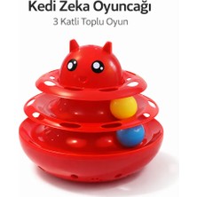 Colezium Hacıyatmaz Kedi Oyuncağı 3 Katlı Toplu Zeka Oyuncağı 20X21 cm – Devrilmez Interaktif  Oyuncağı