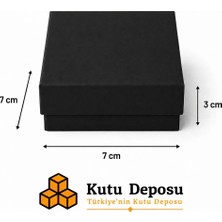 Kutu Deposu 7X7X3 cm Tam Kapaklı Selefonlu Süngerli Takı Kutusu - Siyah (Demonte) (50 Adet)