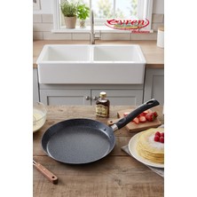 EVREN MUTFAK 20 cm Goldstone Pırlanta Krep Tava, Non-Stick Krep Omlet Tavası (Bakalit Kulp)