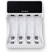CoverZone Akıllı Pil Şarj Cihazı, 4 Yuvalı Aa ve Aaa Ni-Mh Pil Şarj Aleti, Usb-C 5V 2A Giriş, LCD Ekranlı Şarj Göstergesi, Otomatik Güç Kesme Özellikli Smart Charger | X-Level CH1-201AL