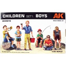 Ak Interactive AK 35016 1/35 Ölçek, 6 Adet Çocuk Figürleri, Plastik Figür Kiti