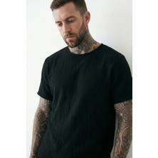 Combattente Oversize Geniş Kesim Kısa Kol Müslin Erkek Tshirt, %100 Pamuk, Sertifikalı Kumaş,