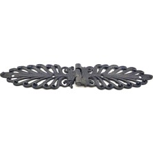 Colezium Antika Tarz Dekoratif Pirinç Yaprak Desenli Menteşe - 55X265 Mm, Oksit