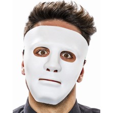 Colezium Beyaz Renk Hip Hop Anonim Jabbawkeez Dans Maskesi 18X19 cm