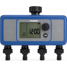 Hyundai G22104 Dijital Sulama Zamanlayıcısı Mavi-Gri Plastik 4 Bölge 4 Çıkışlı Bahçe Kullanımı İçin  Sulama Timer