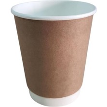 Selanikli Ticaret Karton Bardak 14 Oz Double Wall ( Çift Katmanlı) Pk: 25 Li Kraft + Beyaz