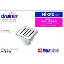 Mesa Alttan Ø50 mm Çıkışlı 10*10 Yer Süzgeçi