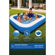 Walke Şişme Aile Havuzu 262X175X51 cm Büyük Boy Dikdörtgen Bahçe Havuzu 14107