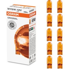 Osram 2827 WY5W T10 Dipsiz Turuncu Ampul 12V 5W 10 Adet 1000 Saat Ömürlü Yüksek Parlaklık