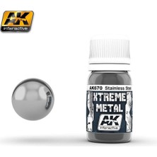 Ak Interactive AK 670 30 ml. Paslanmaz Çelik Rengi, Xtreme Metal Serisi Model Boyası