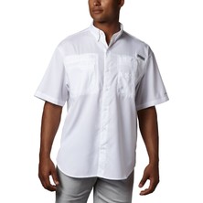 Columbia Tamiami II Erkek Kısa Kollu Gömlek Güneş Koruması Özellikli Beyaz Renk Outdoor Kullanım İçin