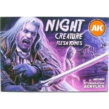 Ak Interactive AK 11602 6x17 ml. Gece Yaratıkları Teni, Figürler için Akrilik 3GEN Model Boyası Seti