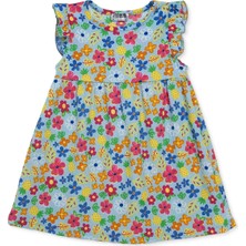 Hellobaby Kız Bebek Elbise Çiçek Baskılı Bisiklet Yaka Sleeveless