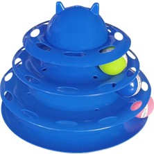 Colezium 3 Katlı Kedi Oyuncağı Kedi Başlıklı Toplu Kule 18-23 cm Mi