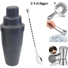 Premini 5 Parça Kokteyl Seti: Shaker, Jigger, Tokmaklı Bar Kaşığı ve Süzgeç