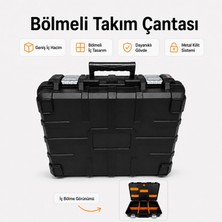 Badem10 Metal Kilitli Teknisyen Takım Çantası Portatif Alet Edevat Taşıma Kutusu Çok Bölmeli Organizer Çanta