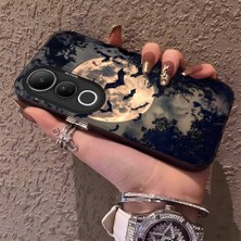HONTINGA Vivo V50 Lite ile Uyumlu Kılıf Silikon Kenar Sert Arka Kamera Koruyucu Basitlik Anti Düşme Kamera Korumalı Yarasa Desen Couple Telefon Kılıfı Kadın ve Erkek Için Uygundur K1-1486