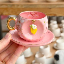 BSK Ceramics Handmade Limon Çiçeği Kahve Fincanı