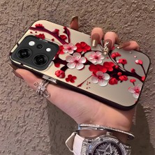 HONTINGA Oppo Reno 14 Pro 5g ile Uyumlu Kılıf Silikon Kenar Sert Arka Kamera Koruyucu Basitlik Anti Düşme Kamera Korumalı Çiçekli Desen Couple Telefon Kılıfı Kadın ve Erkek Için Uygundur K1-1485
