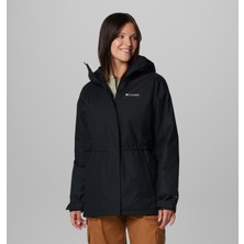 Columbia Hikebound II Long Kadın Mont Siyah Omni-Tech Suya Dayanıklı Polyester Elastan