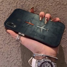 HONTINGA Samsung Galaxy A20 ile Uyumlu Kılıf Silikon Kenar Sert Arka Kamera Koruyucu Basitlik Anti Düşme Kamera Korumalı Uçak Desen Couple Telefon Kılıfı Kadın ve Erkek Için Uygundur K1-1491
