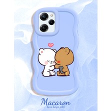 HONTINGA Poco X5 Pro 5g Uyumlu Kılıf Düşüme Önleyici Basitlik Anti Düşme Kamera Koruyucu Basit Mavi Yumuşak Silikon Couple Telefon Kılıfı Ayıcık Desen K9-0260