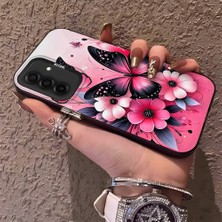 HONTINGA Samsung Galaxy A26 5g ile Uyumlu Kılıf Silikon Kenar Sert Arka Kamera Koruyucu Basitlik Anti Düşme Kamera Korumalı Kelebek Desen Couple Telefon Kılıfı Kadın ve Erkek Için Uygundur K1-1489