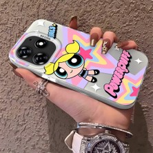 HONTINGA Tecno Spark 10 Pro 4g ile Uyumlu Kılıf Silikon Kenar Sert Arka Kamera Koruyucu Basitlik Anti Düşme Kamera Korumalı Powerpuff Desen Couple Telefon Kılıfı Kadın ve Erkek Için Uygundur K1-1492