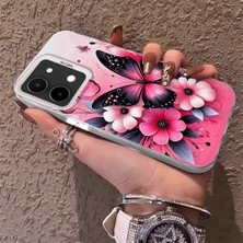 HONTINGA Vivo Y28 ile Uyumlu Kılıf Silikon Kenar Sert Arka Kamera Koruyucu Basitlik Anti Düşme Kamera Korumalı Kelebek Desen Couple Telefon Kılıfı Kadın ve Erkek Için Uygundur K1-1489