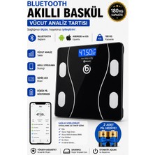 Premini Akıllı Bluetooth Dijital Baskül, Vücut Analizi, Yağ Ölçer, 180 kg Uyumlu