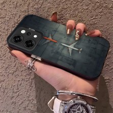 HONTINGA Oppo Reno 14 Pro 5g ile Uyumlu Kılıf Silikon Kenar Sert Arka Kamera Koruyucu Basitlik Anti Düşme Kamera Korumalı Uçak Desen Couple Telefon Kılıfı Kadın ve Erkek Için Uygundur K1-1491