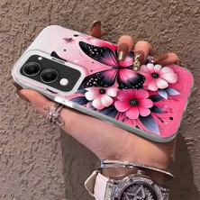 HONTINGA Vivo Y04 ile Uyumlu Kılıf Silikon Kenar Sert Arka Kamera Koruyucu Basitlik Anti Düşme Kamera Korumalı Kelebek Desen Couple Telefon Kılıfı Kadın ve Erkek Için Uygundur K1-1489